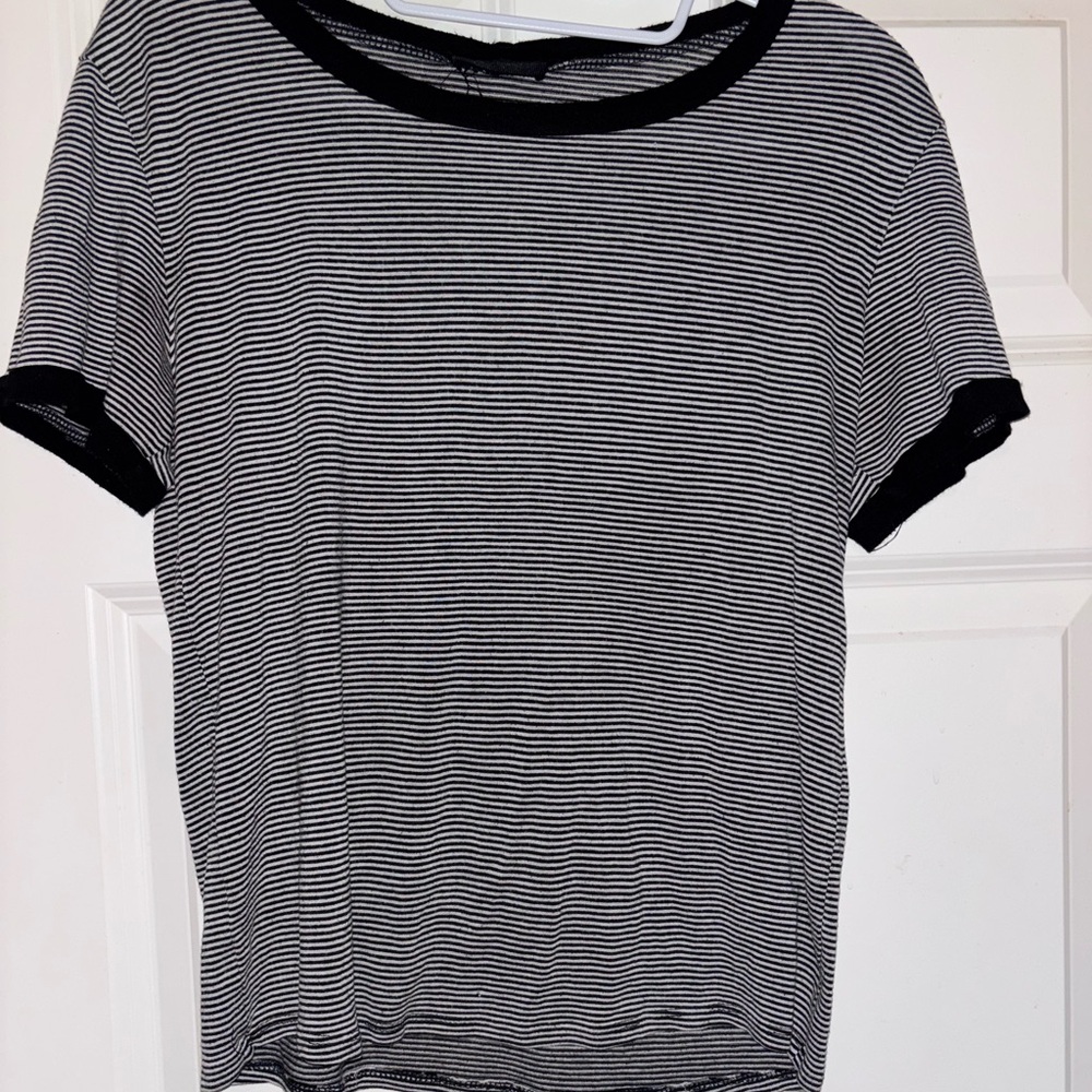 Love J Black and White Striped Tee